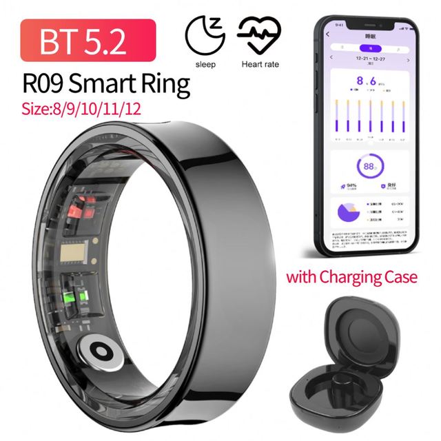CITICITY Intelligent Health Smart Ring Color Enamel Stainless Steel Female IP68 Waterproof Daily Fitness Activity Track LED