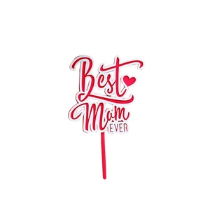 Acrylic <strong>Best</strong> MOM Birthday Party Cake Topper Golden Thanksgiving Mothers Day Love <strong>Mum</strong> Holiday Cake Decoration - Product Image 5