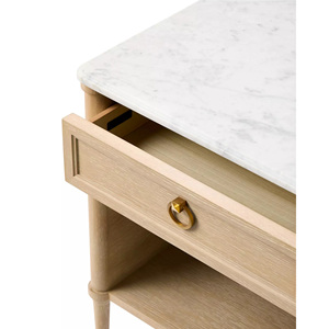 Mesa <span class=keywords><strong>de</strong></span> <span class=keywords><strong>Noche</strong></span> <span class=keywords><strong>de</strong></span> Mármol <span class=keywords><strong>Blanco</strong></span> Estilo Crema Francés - Product Image 4