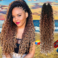 Tresses crochet de déesse de haute qualité de 26 pouces Extensions de cheveux Locs Boho River pour femmes noires Style papillon