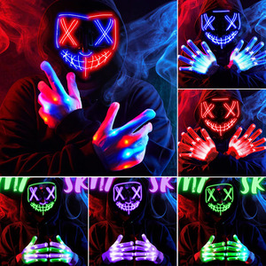 Luckykoo EL Cold Light Halloween Mask LED Luminous <b>V</b> Mask for Party <b>Bar</b> Party Masks - Product Image 5