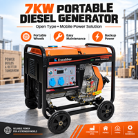 Générateur diesel portable de type ouvert de 7 kW, générateur d'énergie pour la maison, les chantiers de construction et l'utilisation commerciale