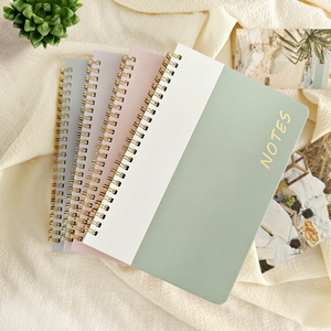 Carnet A5 à spirale, ligné horizontal, couleur macaron, couverture rigide, idéal pour cadeau, s'ouvre entièrement à plat - Product Image 1