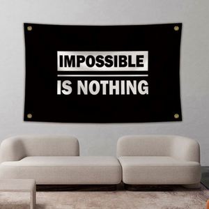 Factory Wholesale Good Quality Best Price 3x5ft 90x150cm Custom Impossible Is Nothing <b>Flags</b> - Product Image 3