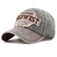 Gewassen vintage Wild West cowboy baseballcap, logo aanpassen, sport petten, snapback caps, custom pet, baseballcap
