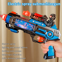 Pistolet à eau électrique télescopique pour enfants, simulation de vibration, jouet de tir lumineux et sonore en plastique, cadeau pour les enfants et les garçons