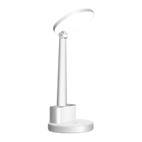 Lampe de bureau LED moderne tactile, alimentée par USB, sur batterie, en plastique, pour étudiants, dortoir, chambre d'enfant, avec porte-stylo, à intensité variable, pour chevet