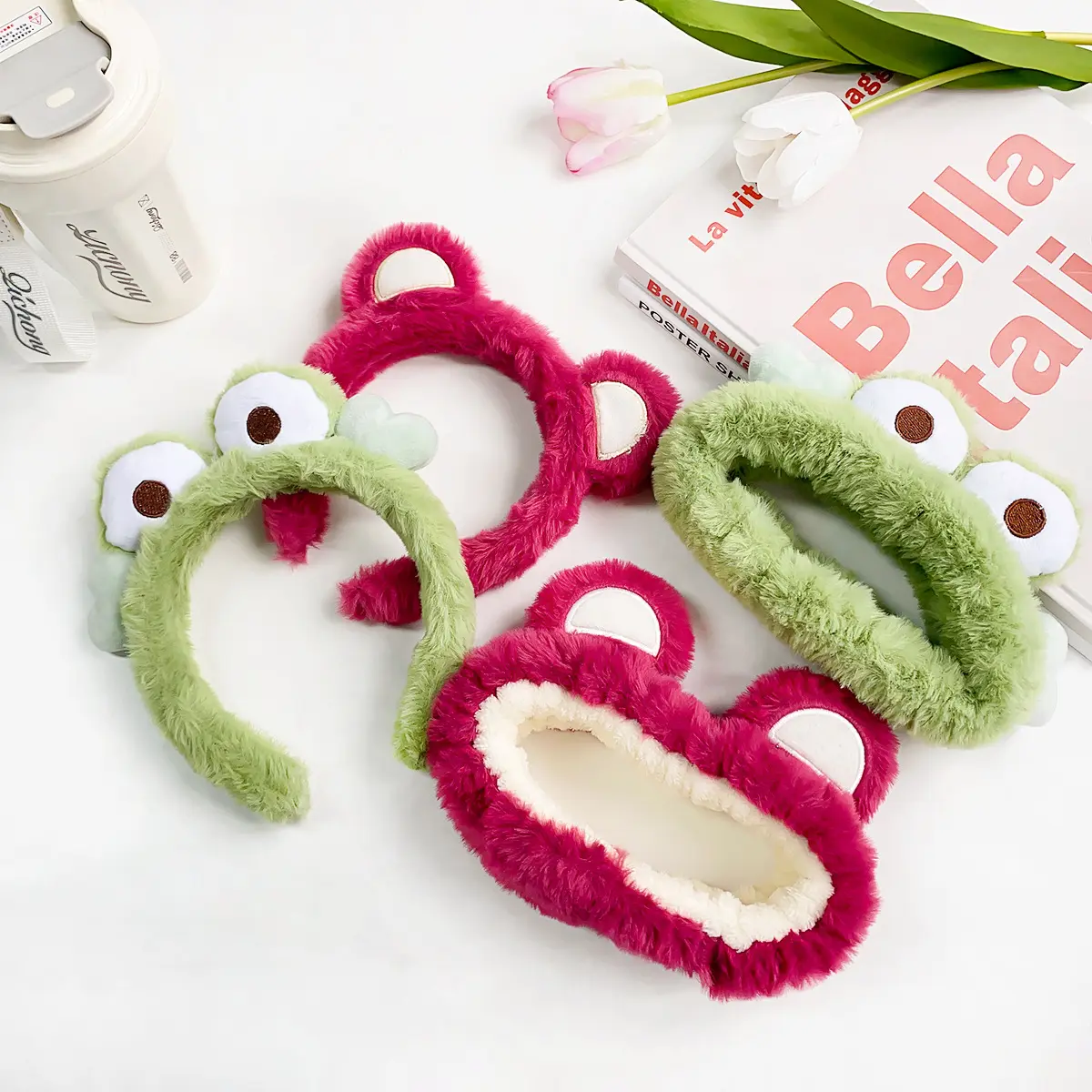 Cute Frog Bear Animal Plush Creative Funny Cartoon Headband For Girls Makeup Hairband Hair Accessories For Women