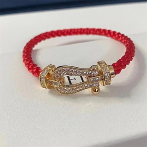 Bracelet en diamant coloré de haute qualité <span class=keywords><strong>Fred</strong></span> en gros, fermoir en forme de fer à cheval, bracelet vintage de luxe, bijoux unisexe - Product Image 2