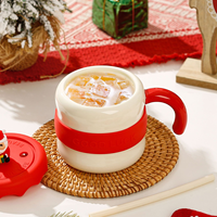 Tasse à café en céramique de Noël avec paille 380ml