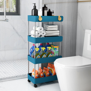 Haogle Household Bathroom <strong>Toilet</strong> Shelf Vegetable Holder Organization Plastic Storage Spice Multifunction Kitchen Organizer <strong>Rack</strong>