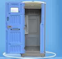 Toilettes mobiles temporaires en plastique bleu de conception moderne en HDPE, salle de bain de chantier, douche, garantie de 5 ans, toilettes portables pour