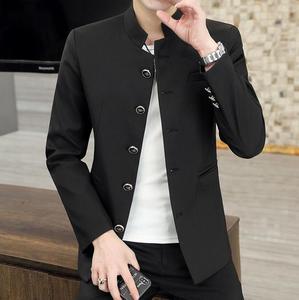 <span class=keywords><strong>Costume</strong></span> de printemps et d'automne pour hommes d'âge <span class=keywords><strong>moyen</strong></span>, affaires et loisirs, veste à col montant, haut de <span class=keywords><strong>costume</strong></span> pour hommes - Product Image 2