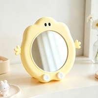 Miroir de courtoisie personnalisé style Ins, en forme de poussin, avec cadre en plastique, à poser sur le bureau, pour maquillage, décoration Kawaii pour la maison et la chambre