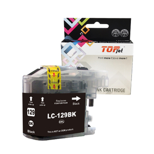 Cartucho de tinta de inyección de tinta compatible negro Premium Topjet LC129 LC129XL 129XXL para impresora Brother <span class=keywords><strong>J6720DW</strong></span> J6520DW de la impresora - Product Image 1
