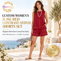 Ensembles courts deux pièces pour femmes avec poches, manches courtes et shorts - Idéal pour les tenues estivales fraîches