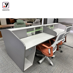 דפוס ארוג לבן מודרני 2-8 אדם מודולרי i-צורני משרד עץ עמיד שולחן עבודה לוח שולחן עבודה מסוגנן משרד - Product Image 5