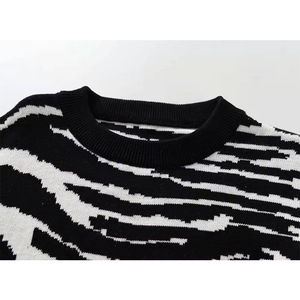 Trong Cổ Mùa Xuân Len Áo Thun Cho Bé Trai Và Cô Gái Phong Cách Mới Ấm Cardigan Với Ngựa Vằn Mô Hình Trang Phục Cho Mùa Xuân - Product Image 4