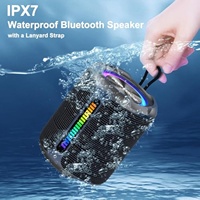 Enceinte portable sans fil PoP Voice en gros, 50W de puissance crête, son stéréo, enceinte de douche, étanche IPX7, avec basses profondes et lumière RVB