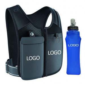 Gilet de course à pied avec porte-téléphone réfléchissant respirant léger en néoprène pour sports de plein air avec logo personnalisé et bouteilles d'eau - Product Image 1