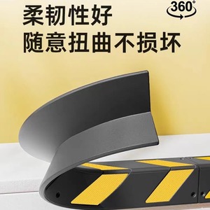 Protections d'angle en caoutchouc Angcheng, noires et jaunes, droites et rondes, pour parkings et garages souterrains - Product Image 5