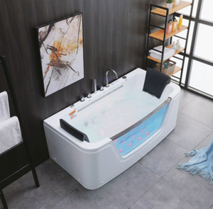Baignoire îlot de luxe avec paroi vitrée panoramique, design <span class=keywords><strong>spa</strong></span> moderne pour salles de bain haut de gamme - Product Image 3