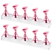 Support d'affichage professionnel en plastique pour Nail Art support de couleur unie rose métallique avec étagère de présentation Base de pratique pour les ongles