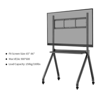 Riotouch 55 "-86" Chariot mobile à chargement lourd Chariot à plateau réglable en hauteur Support mobile avec roues et plateau pour stylos