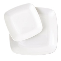 Assiette carrée en mélamine solide de 9 pouces, de qualité alimentaire, écologique, avec logo personnalisable, pour la restauration