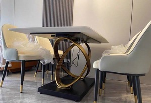 Bắc Âu sang trọng sang trọng thiết kế độc đáo bàn ăn hình chữ nhật và ghế - Product Image 6