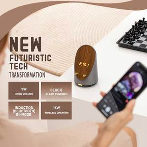 Không dây sạc bảng đồng hồ điện tử màu xanh răng người giữ điện thoại di động dẫn Loa - Product Image 2