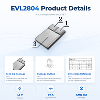 Transistor MOSFET Trench N-Channel EvolE 45V 37A SMD-0.2 Level Logika Rendah RDS(on) 20m Konverter DC-DC Buck Sinkron