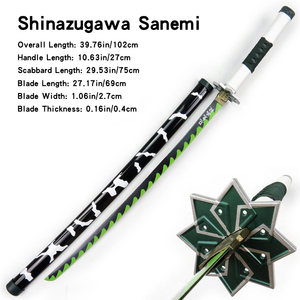 Shinazugawa sanemi phổ biến Anime Quỷ Slayer thanh kiếm: kimetsu no Yaiba bánh xe mặt trời lưỡi cosplay vũ khí 39.76in/102cm - Product Image 2
