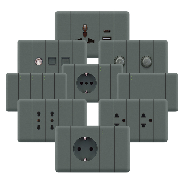 OEM ODM 120 Series Modular 1 Way Wall Panel Light Switch New Style 250V Max Voltage 10A Max Current Made of PC Material