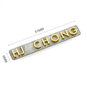 Popular Design Separated Letters Gold Metal Logos, Bag Accessories Custom Metal Letter Logo for Handbags Clothing