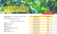 Zoetstof Halal Gecertificeerd Luo Han Guo Monnik Fruit Extract Poeder Mv50 Mv25
