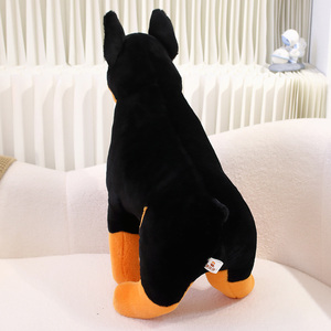 Nieuwe Zonsopgang Groothandel Klassieke Zachte Pluche Simulatie Zittende Doberman Pinscher Hondenpop Knuffel Doberman Pinscher Versterken - Product Image 5