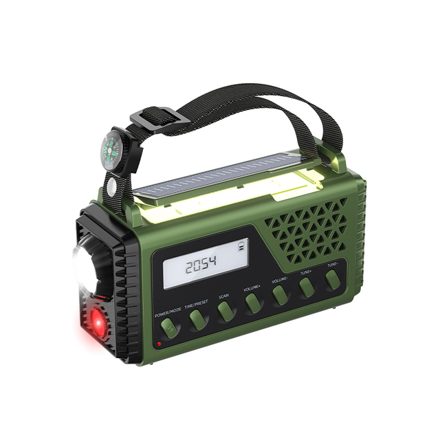 SY-1199 Portable Solar Hand Emergency Radio 5000mAh Power Bank SOS Alarm, Flashlight Reading Light for Outdoor Camping Emergency