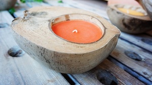 Bougie parfumée à la noix de coco de couleur <span class=keywords><strong>orange</strong></span> avec cire de noix de coco biologique - Product Image 3