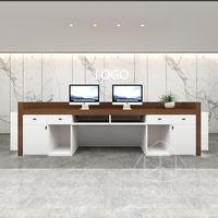 Yume-usine OEM, production de meubles de bureau, réception en marbre blanc