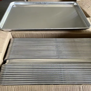 Teglia da Forno Rettangolare Antiaderente 26x18 Pollici in Acciaio Alluminio per Pane, <span class=keywords><strong>Biscotti</strong></span>, Torte e Panini - Product Image 3