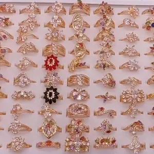 Yili Sieraden Groothandel Custom Mode 18K Vergulde Sieraden Verloving Bruiloft Eenvoudige Ringen Voor Vrouwen
