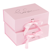 Boîte d'emballage magnétique personnalisé, boîte-cadeau de luxe rose avec fermeture magnétique