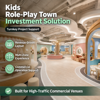 Salles de jeu d'imitation intérieures Role Play City, devantures de magasins incurvées, mini-allées, certifiées sécurité, service d'installation clé en main