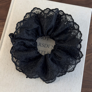 Serre-tête pour femme en tissu doux avec dentelle française florale et nœud surdimensionné, accessoire capillaire superposé, cadeau - Product Image 6