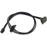 Cable adaptador de fuente de alimentación para disco duro SATA de 15 pines en ángulo recto, de 4 pines a 2 x SATA, para placa base ATX Mini