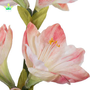 <span class=keywords><strong>Amaryllis</strong></span> artificiel rose en pot rond en céramique, arrangement en plastique et céramique <span class=keywords><strong>de</strong></span> qualité supérieure et durable pour la décoration <span class=keywords><strong>de</strong></span> table à la maison ou au bureau - Product Image 2