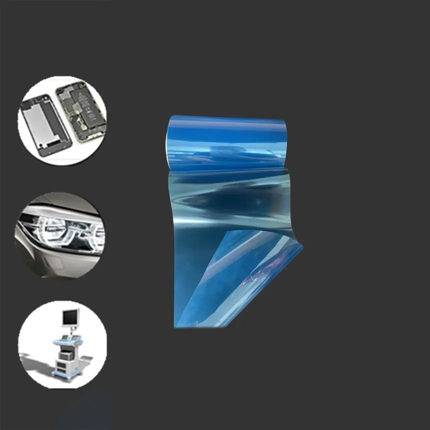 Blue customizable Silicone Quality Control 50um pet film plastic rolls pet diffusion film plastic film packaging materials