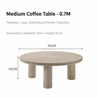 Table basse gigogne en travertin naturel sur mesure OEM pour salon, ensemble de tables basses en travertin, table de salon moderne de luxe en travertin