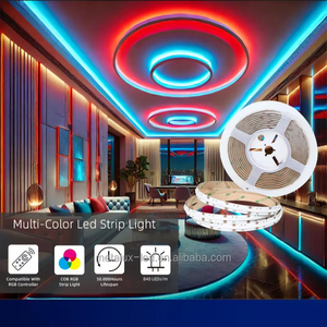 شريط Cob <span class=keywords><strong>LED</strong></span> 24V rgw ، رقائق ipm ، قابلة للتعتيم مرنة 67 USB ، جهاز تحكم عن بعد ، تزيين دافئ أبيض ، K من النحاس
